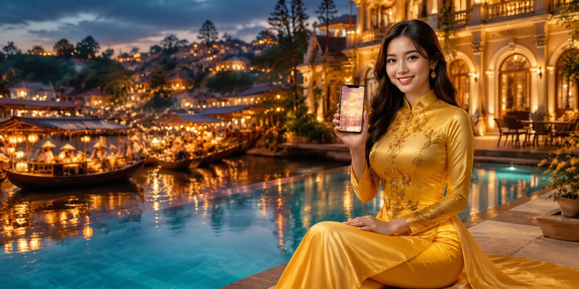 Phụ nữ mặc áo dài truyền thống tại Đà Lạt – không gian giải trí văn hóa Việt Nam