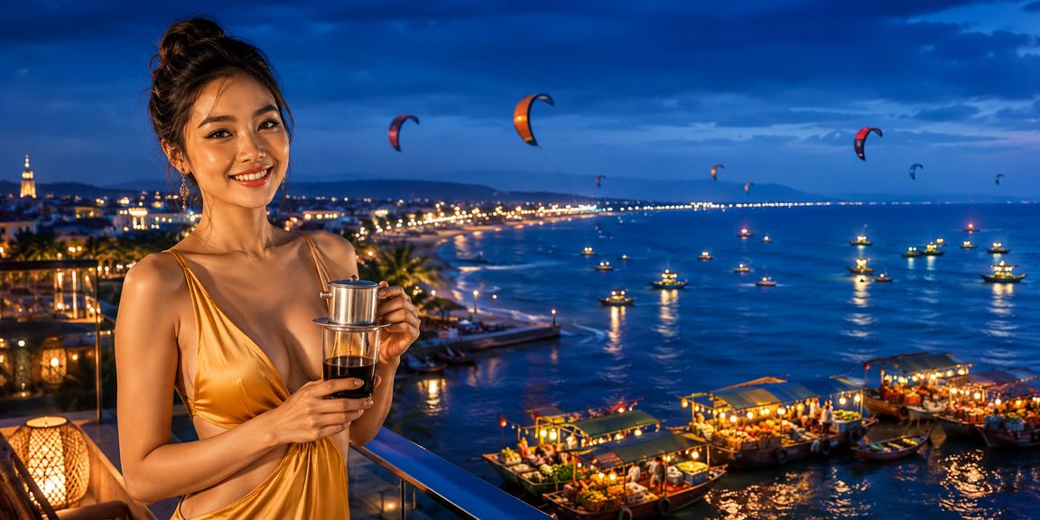 Người dùng xem kèo cá cược buổi sáng bên ly cà phê tại Mũi Né